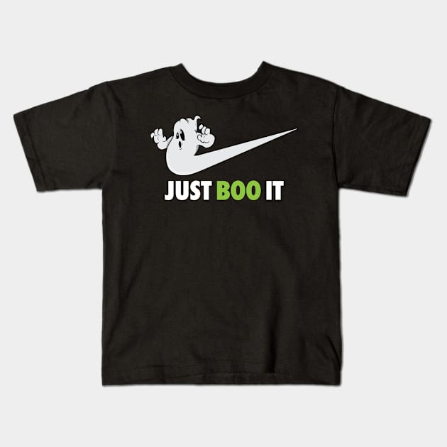 'Just Boo It' Cute Halloween Kid Kids T-Shirt by ourwackyhome